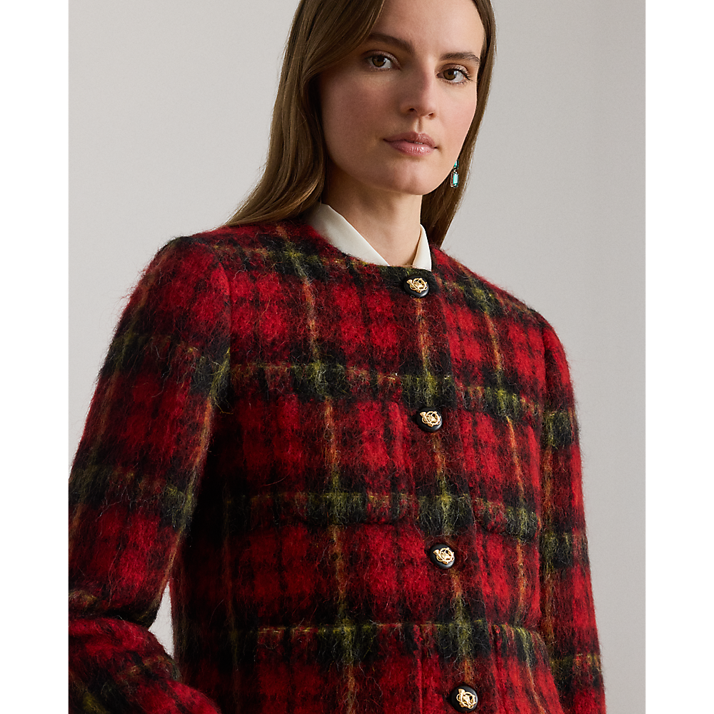 LRL Plaid Mohair Cropped Jacket/Sako 200P02014001