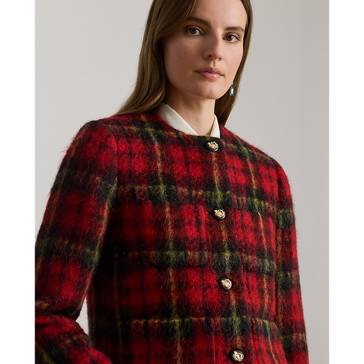 LRL Plaid Mohair Cropped Jacket/Sako 200P02014001