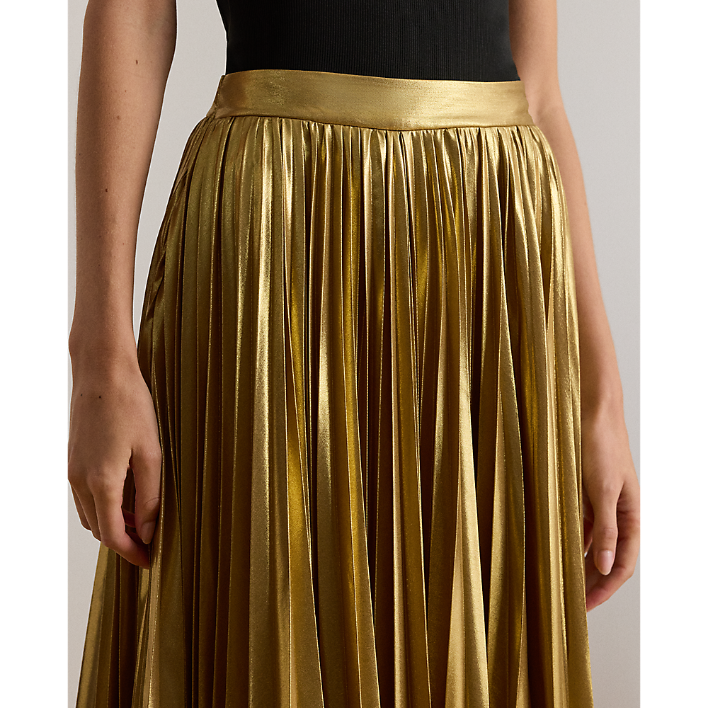 LRL Pleated Metallic Chiffon Skirt/Suknja 200P03432001