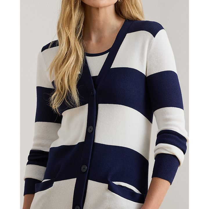 LRL Striped Cotton-Blend Cardigan/Pulover 200P03490001