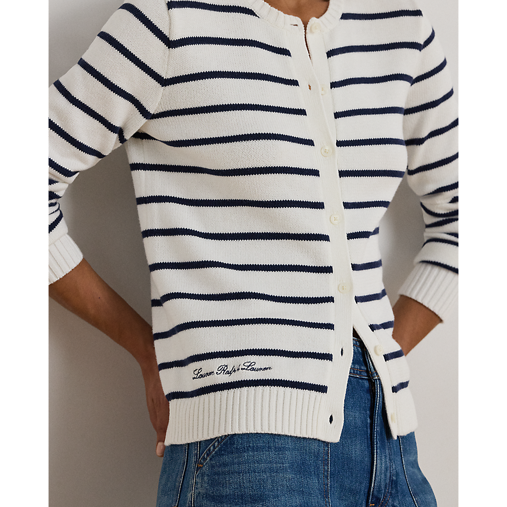 LRL Striped Cotton Cardigan/Pulover 200P03495001