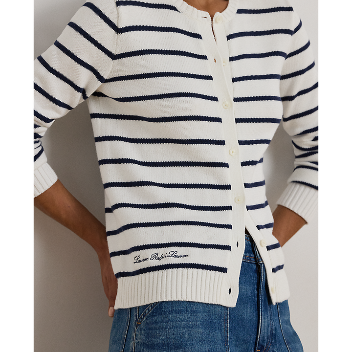 LRL Striped Cotton Cardigan/Pulover 200P03495001
