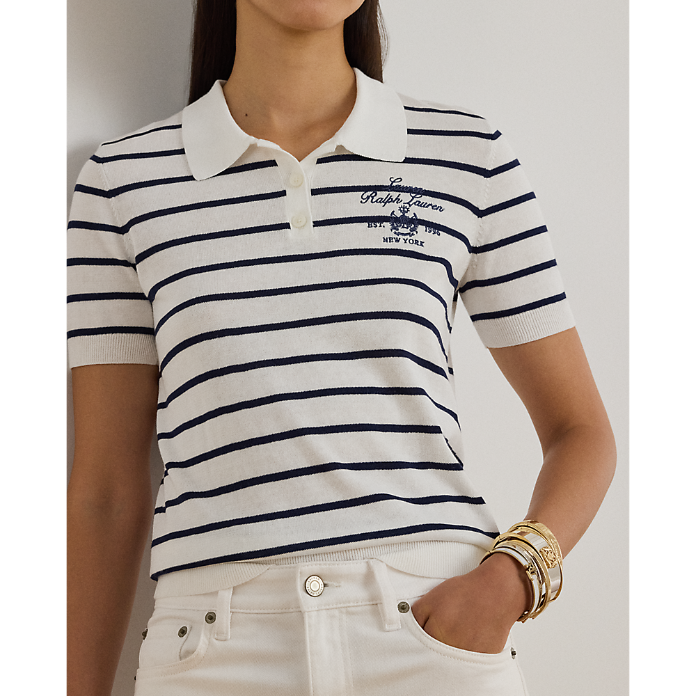 LRL Striped Cotton-Blend Polo Jumper/Pulover 200P03506001