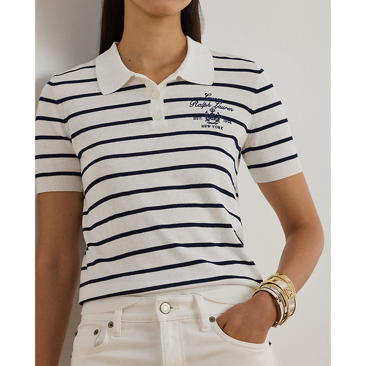 LRL Striped Cotton-Blend Polo Jumper/Pulover 200P03506001