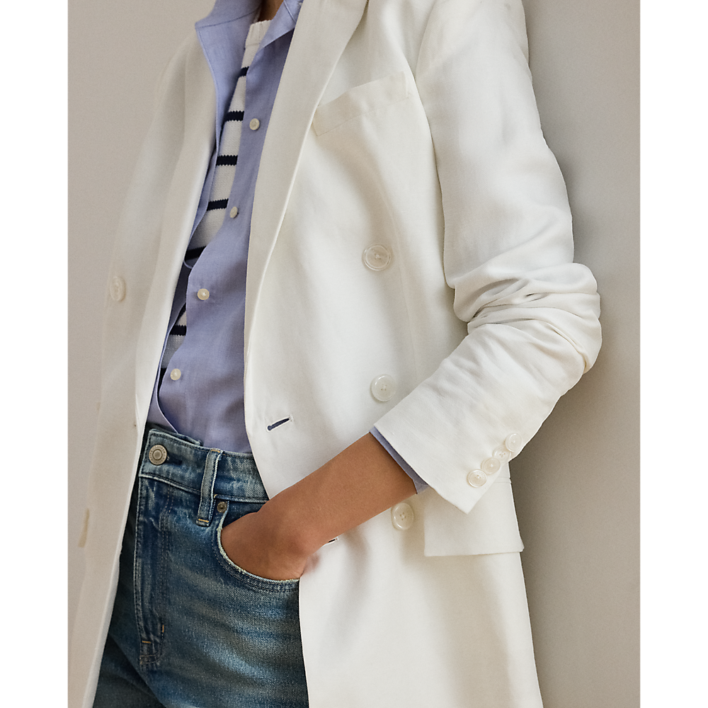 LRL Double-Breasted Linen-Blend Twill Blazer/Sako 200P03657001