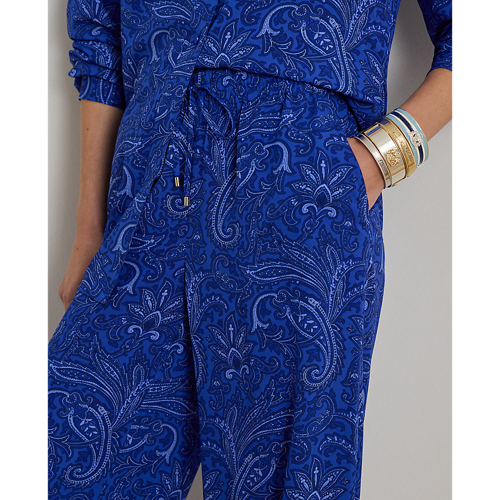 LRL Paisley Crepe Wide-Leg Trouser/Hlače 200P03695001