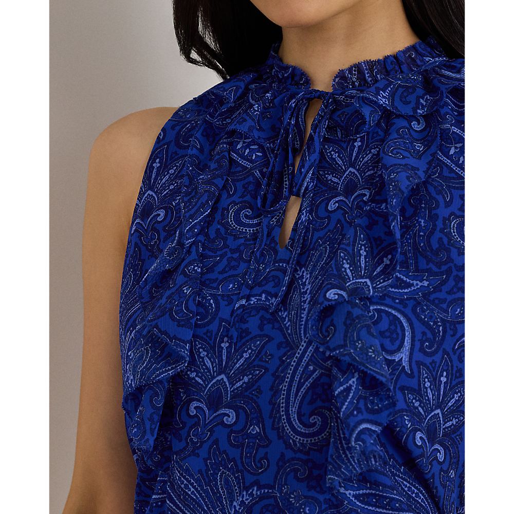 LRL Paisley Ruffle-Trim Georgette Blouse/Košulja 200P03698001