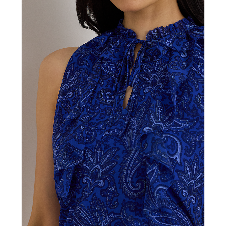 LRL Paisley Ruffle-Trim Georgette Blouse/Košulja 200P03698001