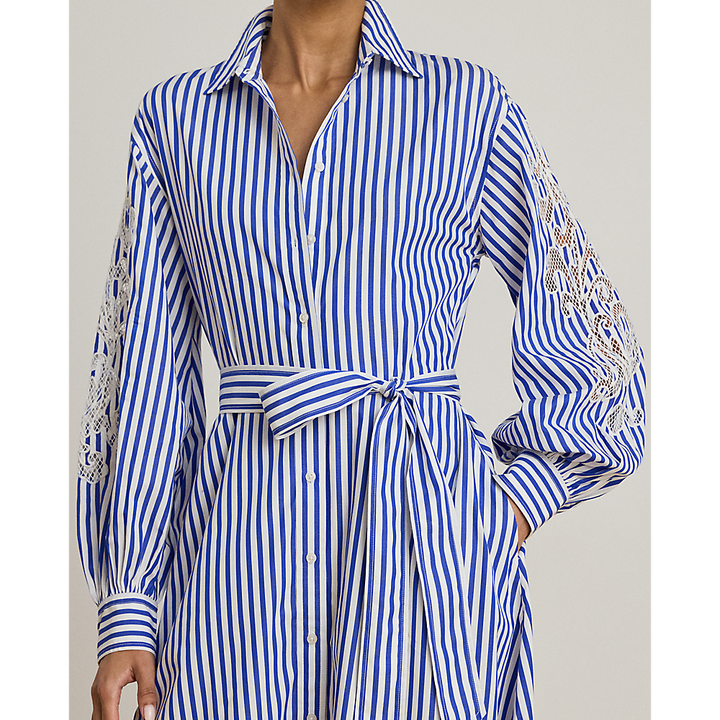 LRL Striped Eyelet Broadcloth Shirtdress/Haljina 200P03711001