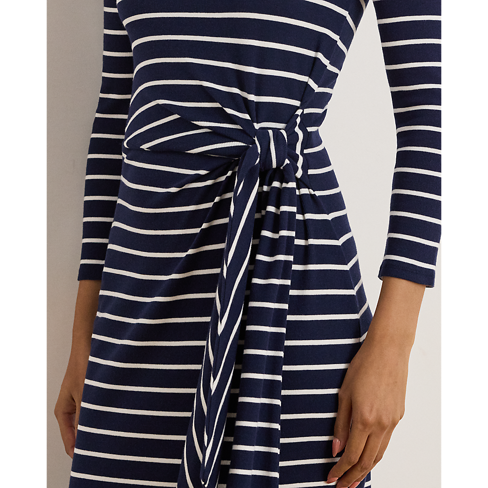 LRL Striped Tie-Front Cotton-Blend Dress/Haljina 200P03766001