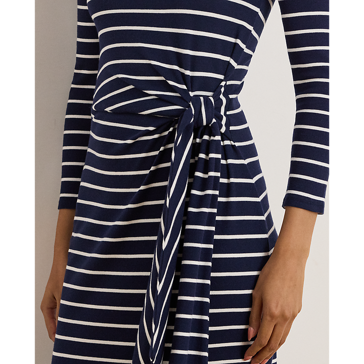 LRL Striped Tie-Front Cotton-Blend Dress/Haljina 200P03766001