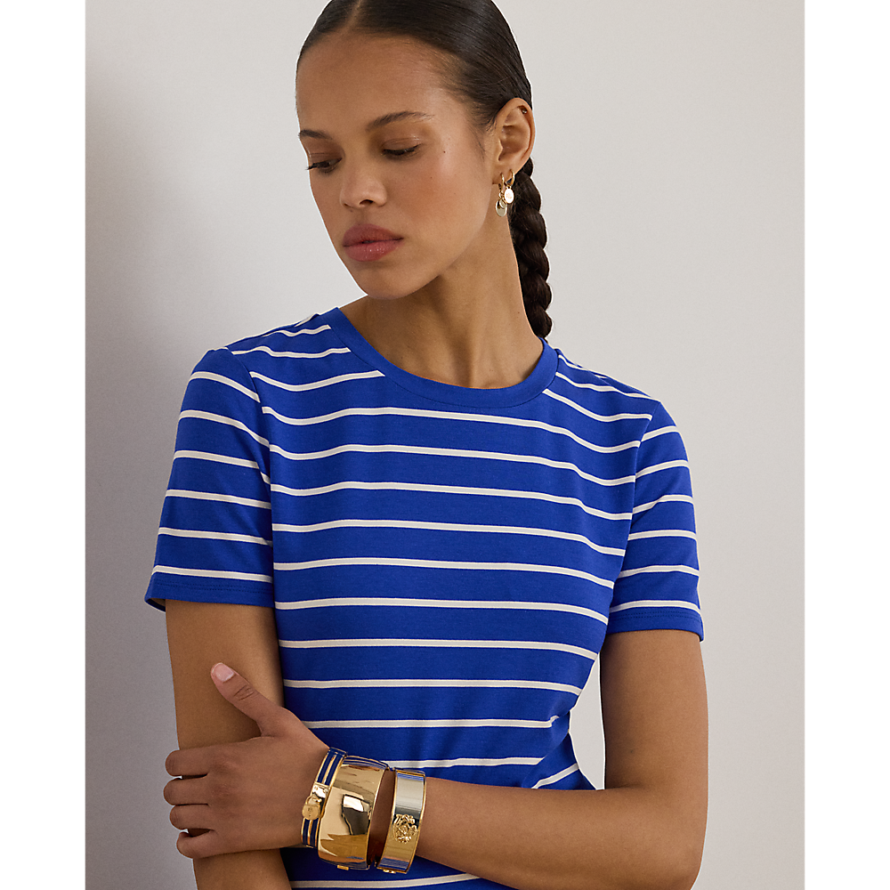 LRL Striped Cotton-Blend Jersey Tee Dress /Haljina 200P03768001