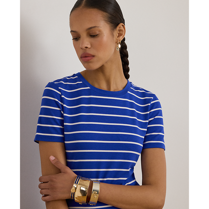 LRL Striped Cotton-Blend Jersey Tee Dress /Haljina 200P03768001