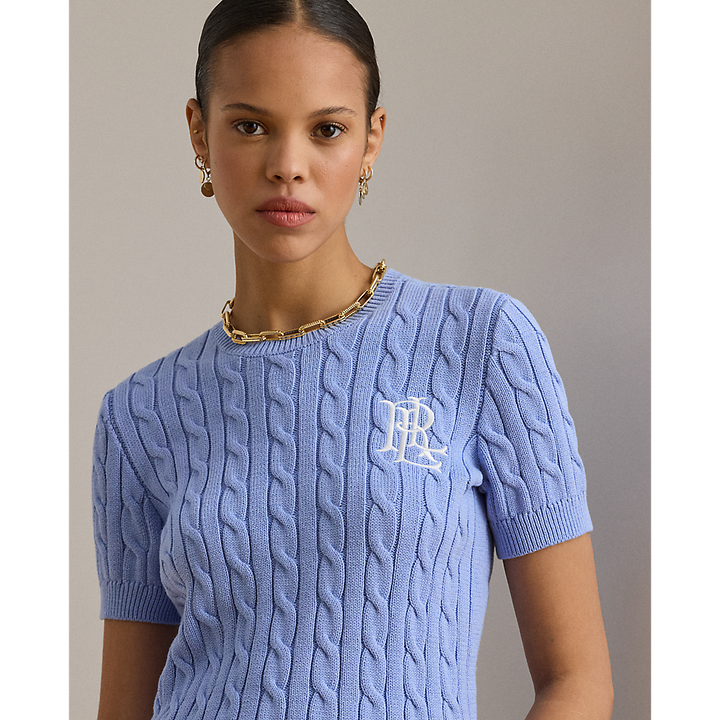 LRL Cable-Knit Cotton Short-Sleeve Jumper/Pulover 200P07025003