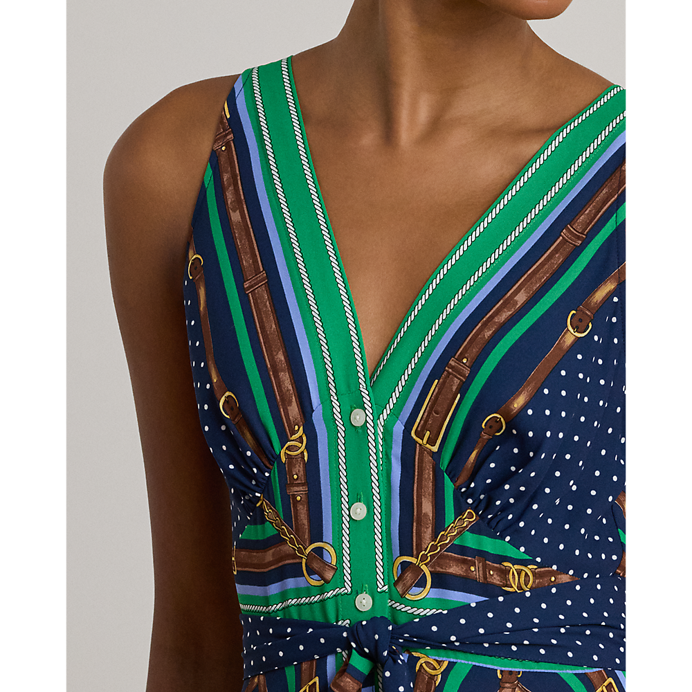 LRL Belting & Polka-Dot Georgette Dress/Haljina 200P08108001