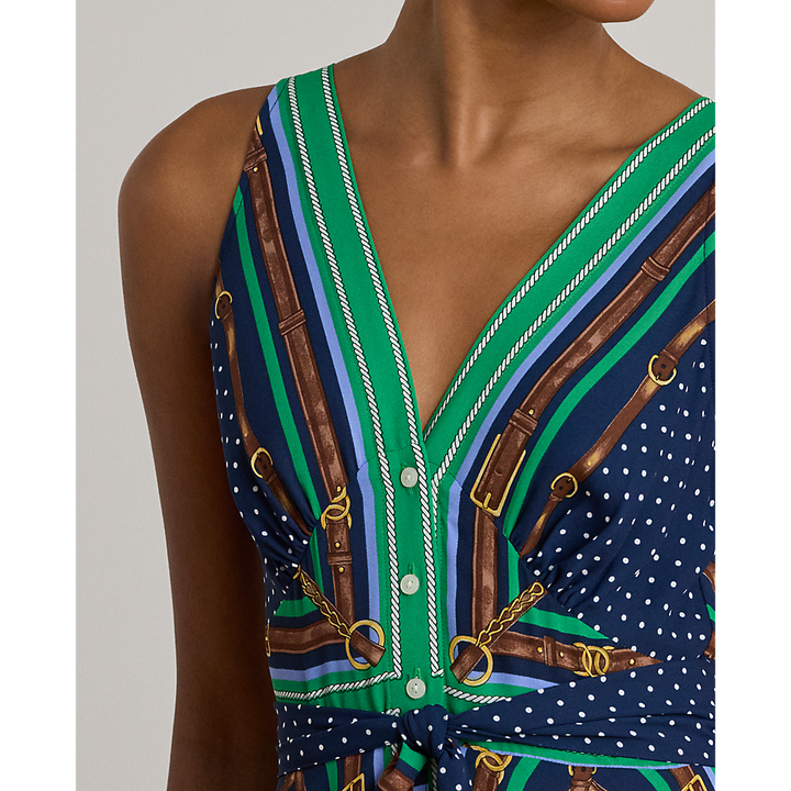 LRL Belting & Polka-Dot Georgette Dress/Haljina 200P08108001