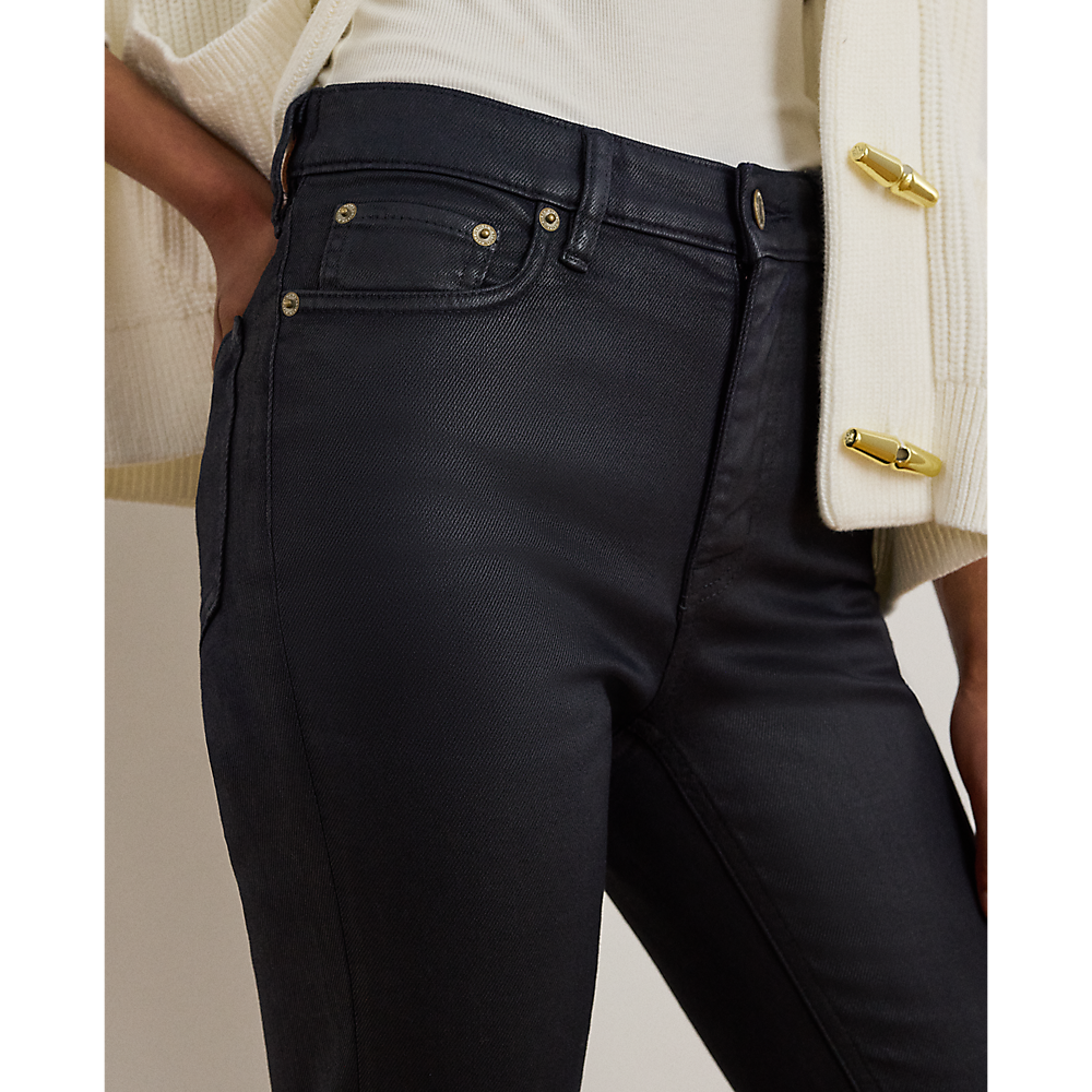 LRL Coated High-Rise Straight Ankle Jean/Traperice 200P14454001