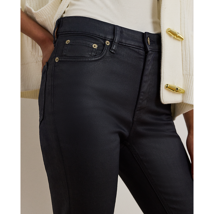 LRL Coated High-Rise Straight Ankle Jean/Traperice 200P14454001