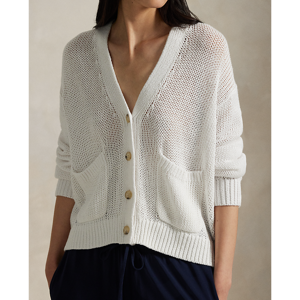 PRL Linen-Blend V-Neck Cardigan/Pulover 211906074003