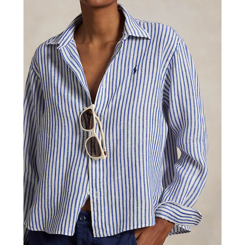 PRL Wide Cropped Gingham Linen Shirt/Košulja 211935130006