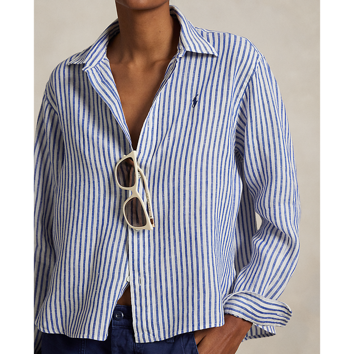 PRL Wide Cropped Gingham Linen Shirt/Košulja 211935130006