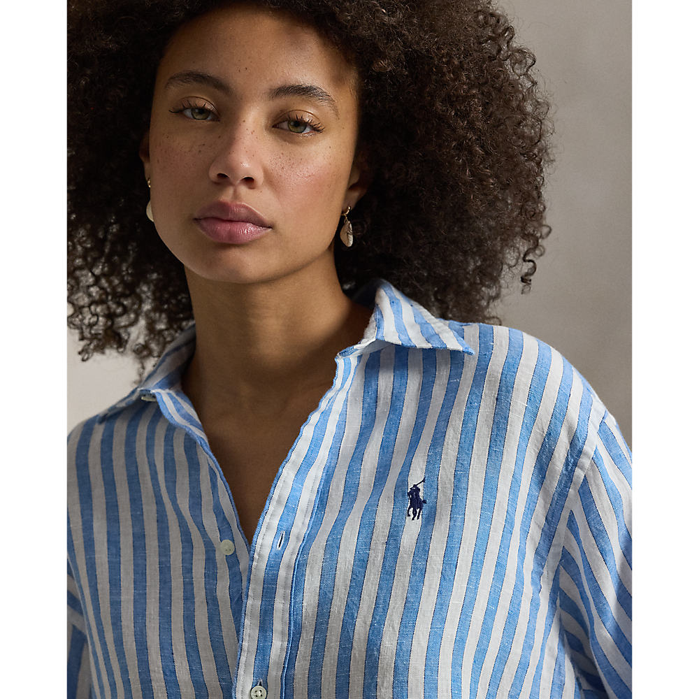 PRL Wide Cropped Gingham Linen Shirt/Košulja 211935130500