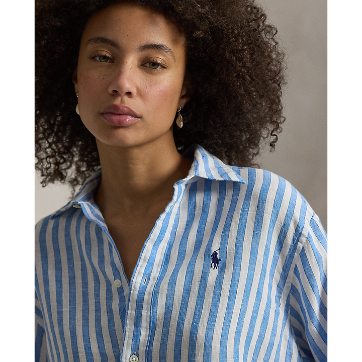 PRL Wide Cropped Gingham Linen Shirt/Košulja 211935130500