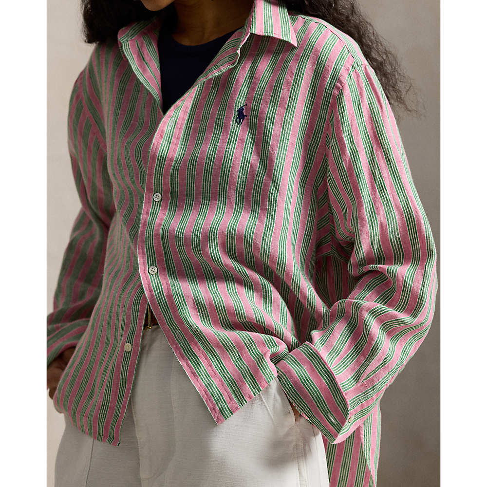 PRL Wide Cropped Gingham Linen Shirt/Košulja 211935130501