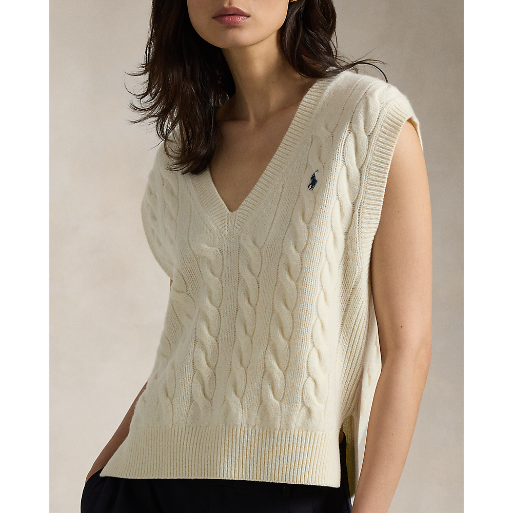 PRL Cable-Knit Cashmere Sleeveless Jumper/Pulover 211949994002