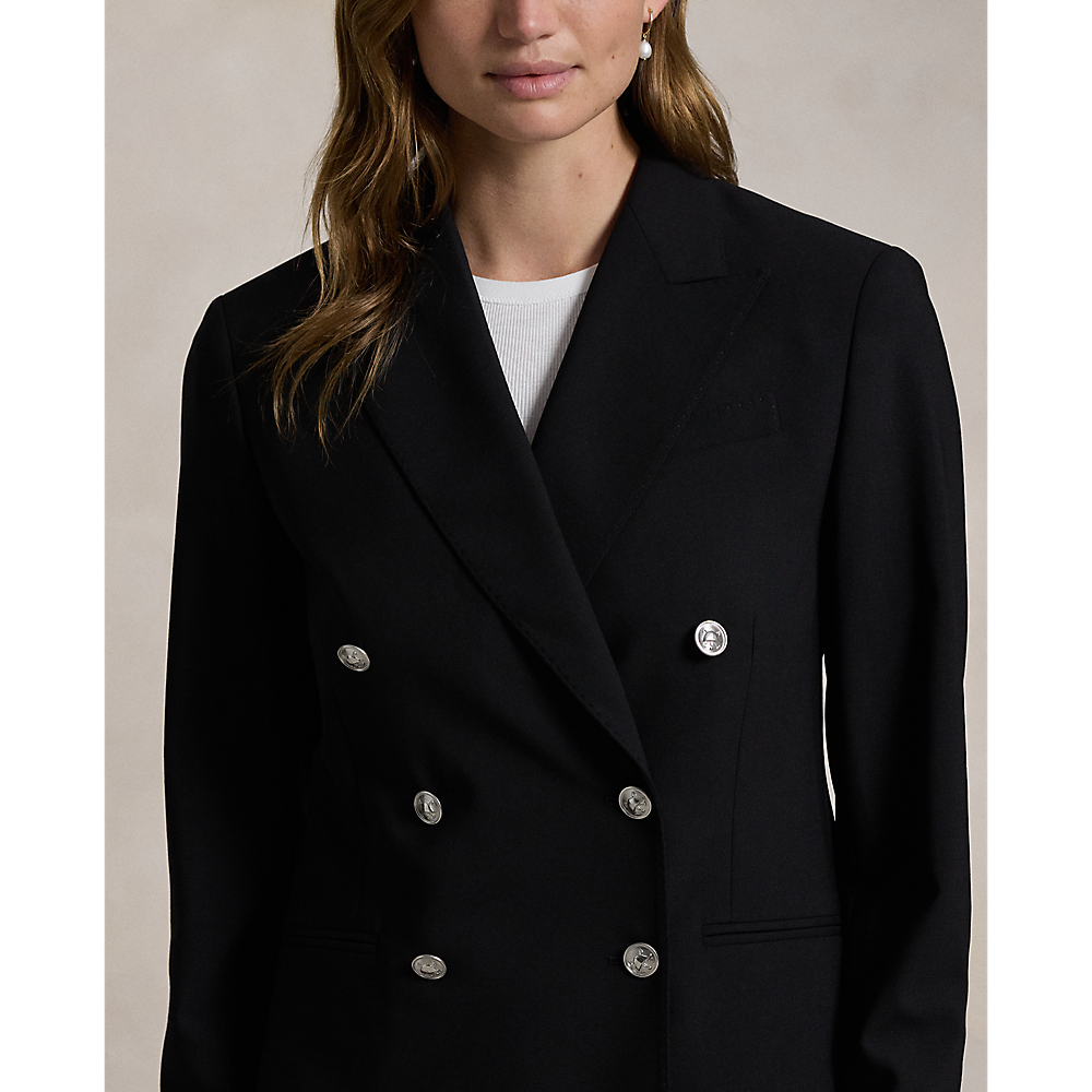 PRL Double-Breasted Stretch-Wool Blazer/Sako 211952571001
