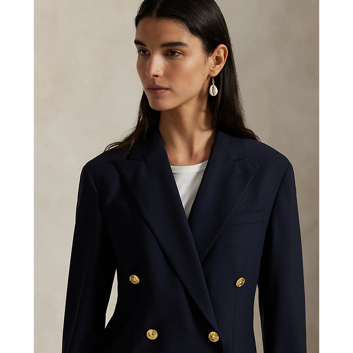 PRL Double-Breasted Stretch Wool Blazer/Sako 211952717004