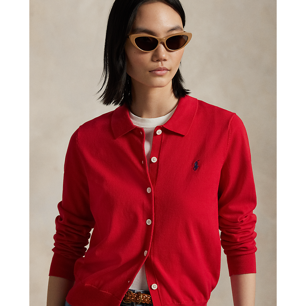 PRL Cotton-Blend Polo Cardigan/Pulover 211959285002