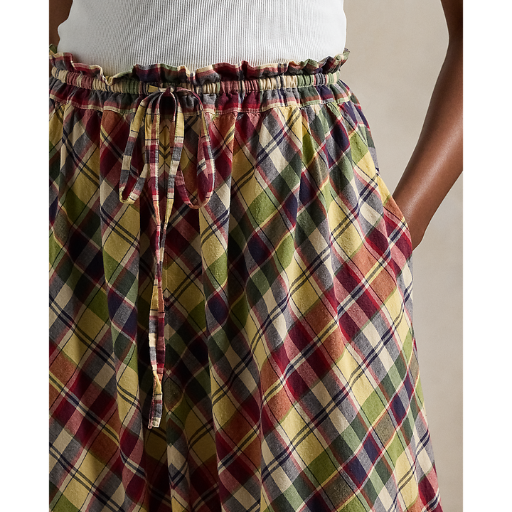 PRL Plaid Cotton Drawstring Maxiskirt/Suknja 211959896001