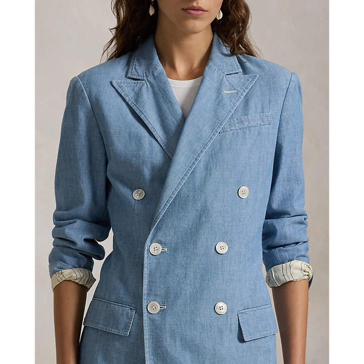 PRL Double-Breasted Chambray Blazer/Sako 211959934001