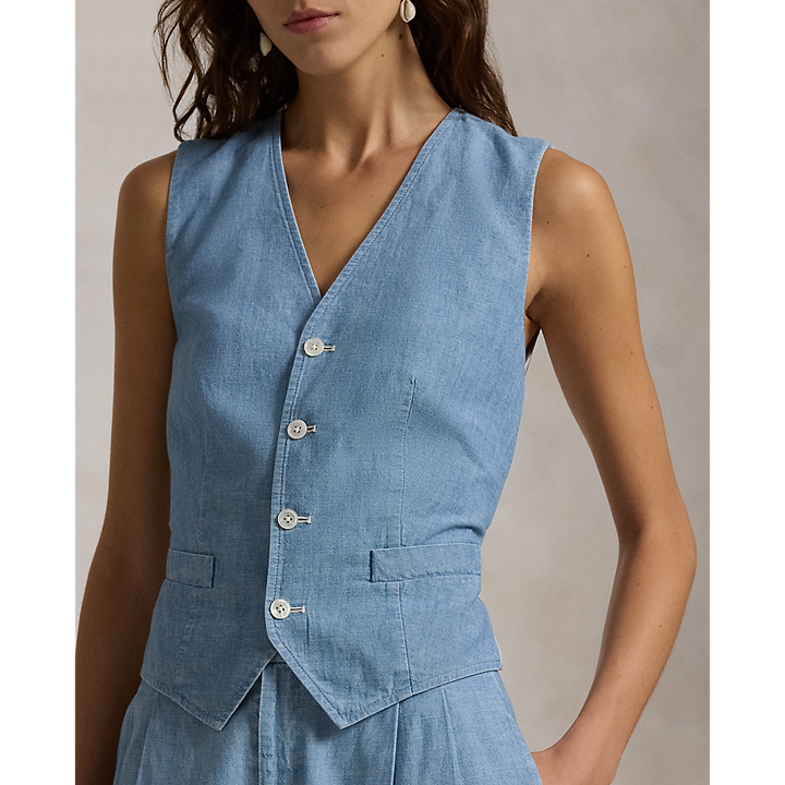 PRL Cotton Chambray Waistcoat/Prsluk 211959935001