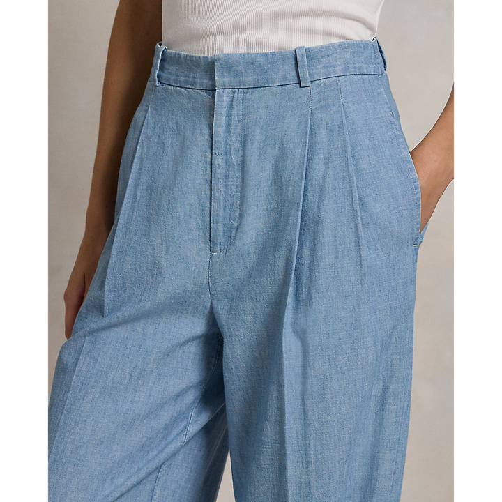 PRL Cotton Chambray Wide-Leg Trouser/Hlače 211959938001