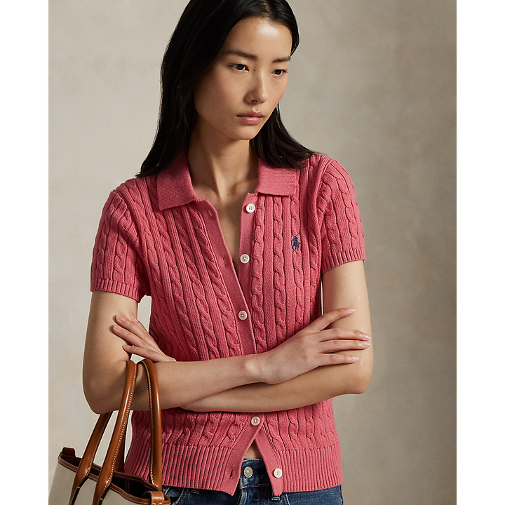 PRL Cable Cotton Short-Sleeve Polo Cardigan/Pulover 211963486004