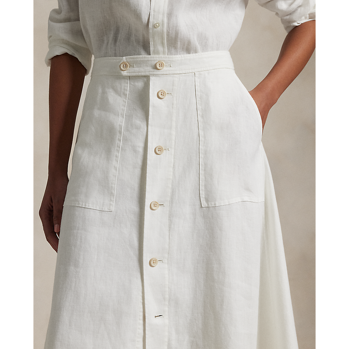 PRL Buttoned Linen A-Line Skirt/Suknja 211965030001