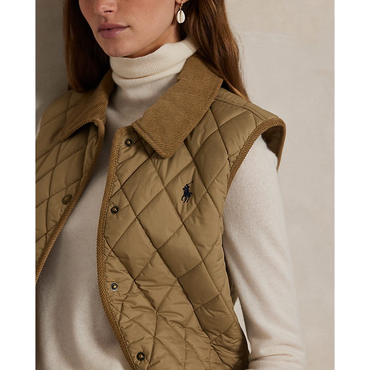 PRL Corduroy-Trim Quilted Vest/Prsluk 211965337004