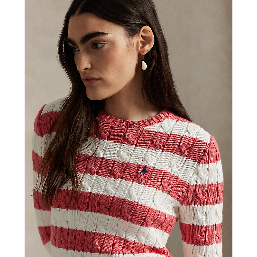PRL Striped Cotton Cable-Knit Jumper /Pulover 211965754001