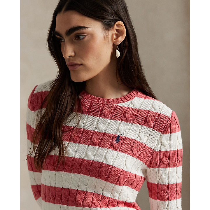 PRL Striped Cotton Cable-Knit Jumper /Pulover 211965754001