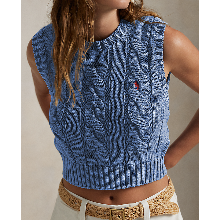 PRL Cable-Knit Cotton Cropped Jumper Waistco/Pulover 211965758001