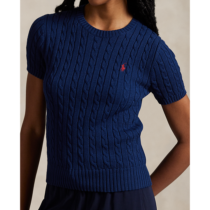 PRL Cable-Knit Cotton Short-Sleeve Jumper/Pulover 211965761001