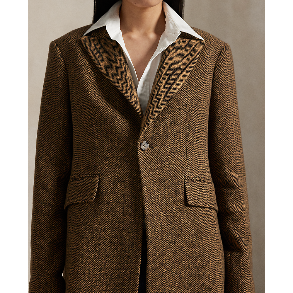 PRL Wool-Blend Herringbone Coat/Kaput 211966522002