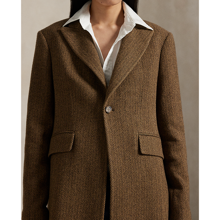 PRL Wool-Blend Herringbone Coat/Kaput 211966522002
