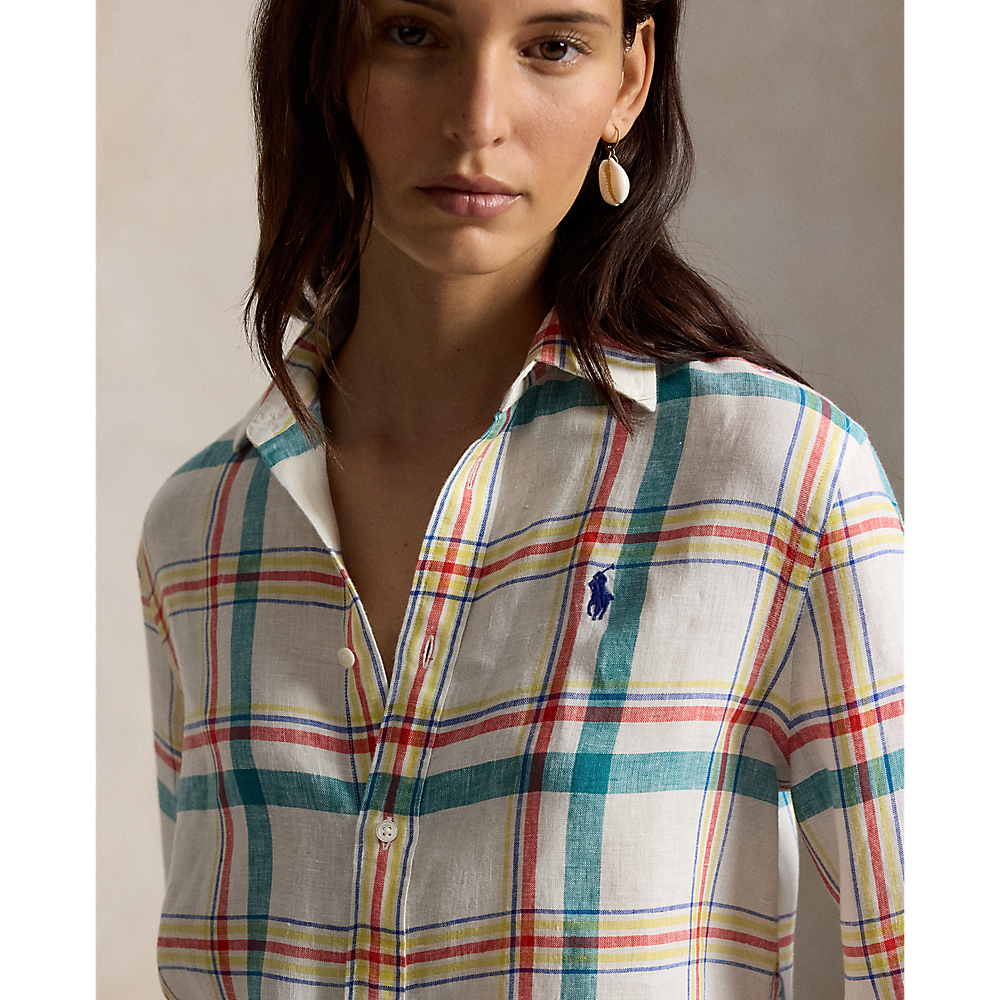 PRL Classic Fit Plaid Linen Shirt /Košulja 211970733501