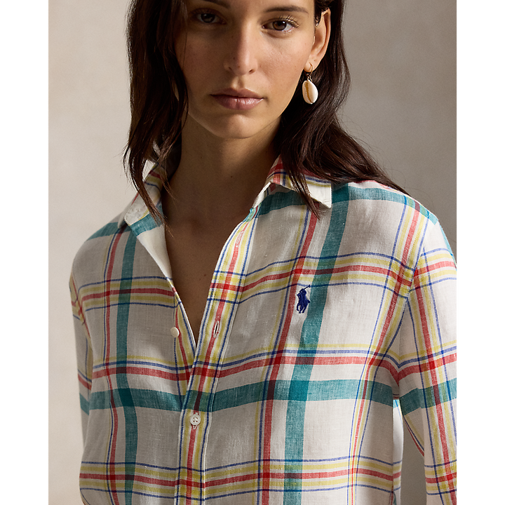 PRL Classic Fit Plaid Linen Shirt /Košulja 211970733501