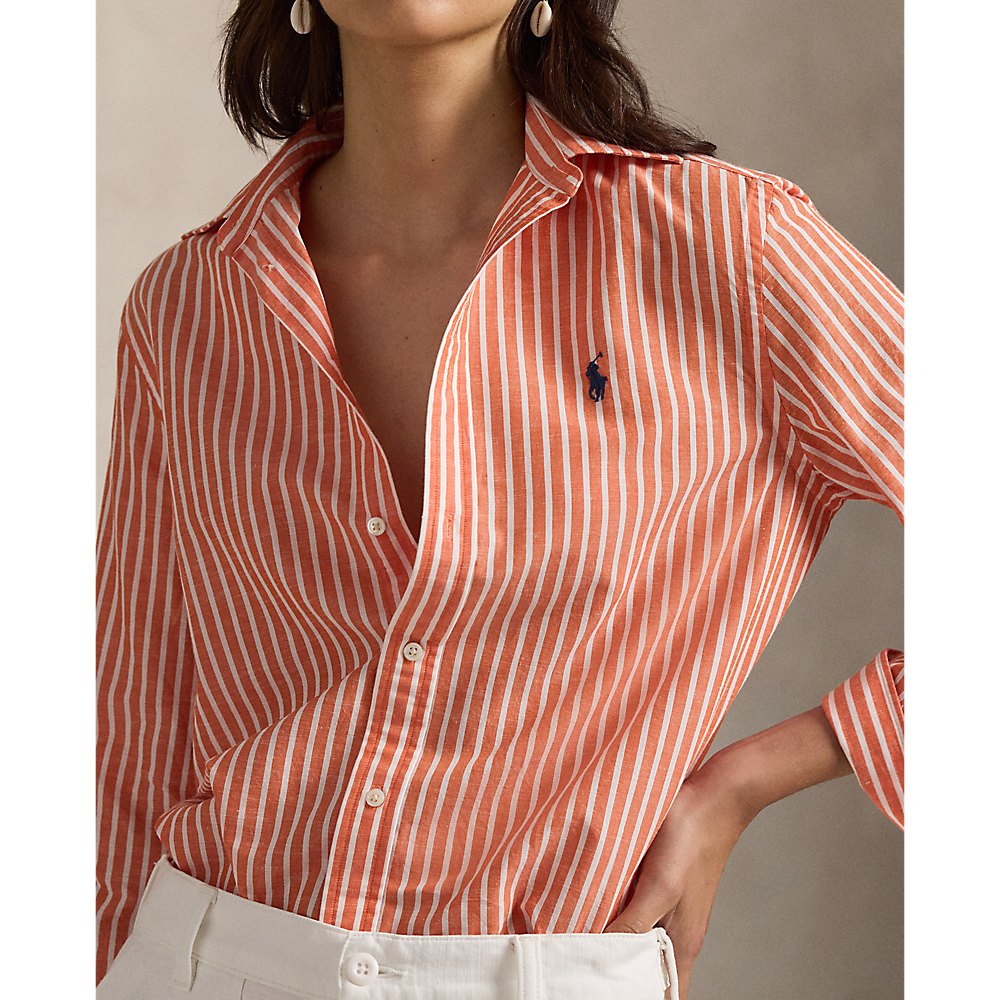 PRL Classic Fit Striped Cotton-Linen Shirt /Košulja 211971514502