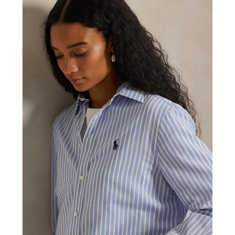 PRL Classic Fit Striped Cotton-Linen Shirt /Košulja 211971514503