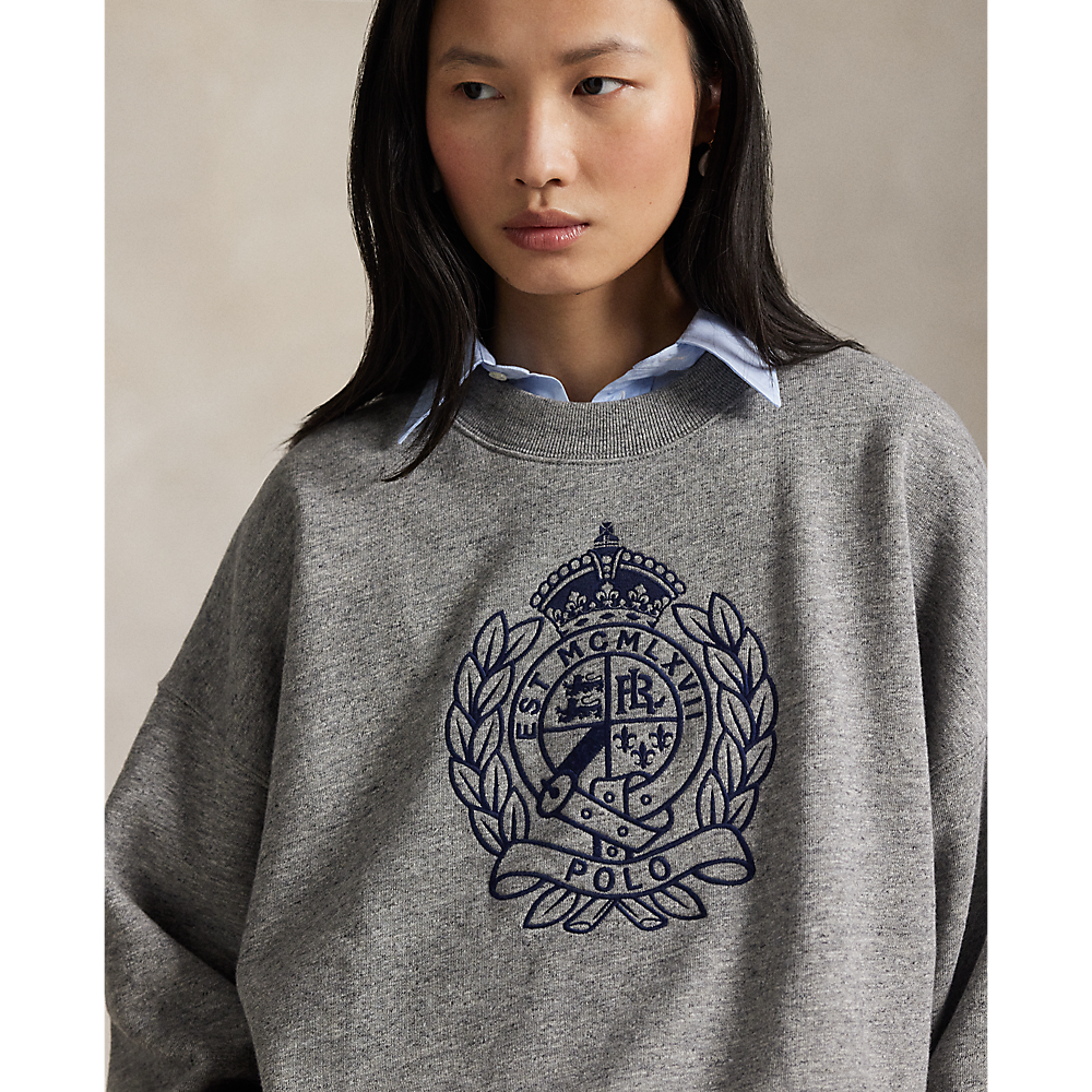 PRL Embroidered-Crest Fleece Crewneck/Pulover 211971754001